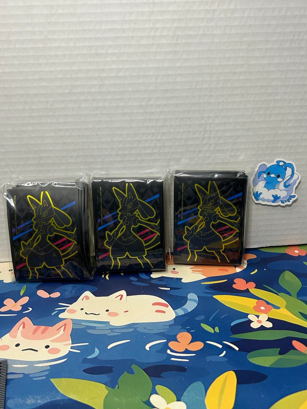 Lot of 3 Pokemon TCG Deck Protector Card Sleeves 65ct Lucario New